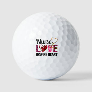Nurse Love Inspire Heart – Motivational Nurse Word Golf Balls