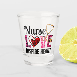 Nurse Love Inspire Heart – Motivational Nurse Word Shot Glass