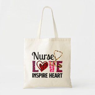 Nurse Love Inspire Heart – Motivational Nurse Word Tote Bag