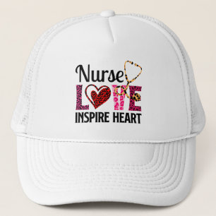 Nurse Love Inspire Heart – Motivational Nurse Word Trucker Hat