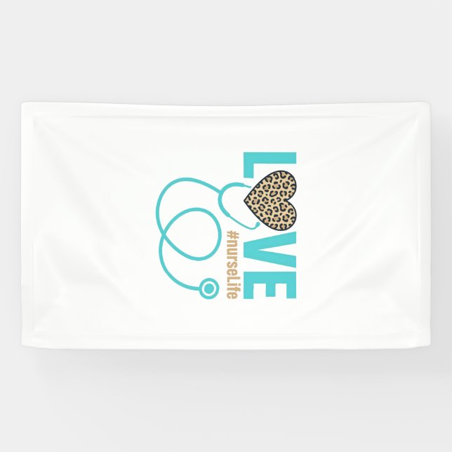 Nurse Love Leopard Stethoscope Vector Design_1 Banner (Horizontal)