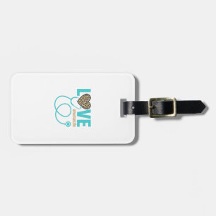 Nurse Love Leopard Stethoscope Vector Design_1 Luggage Tag