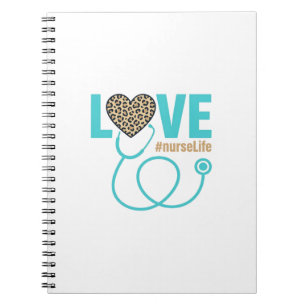 Nurse Love Leopard Stethoscope Vector Design_1 Notebook