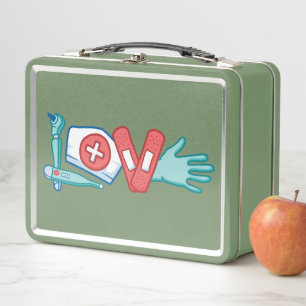 Nurse Love Life Metal Lunch Box