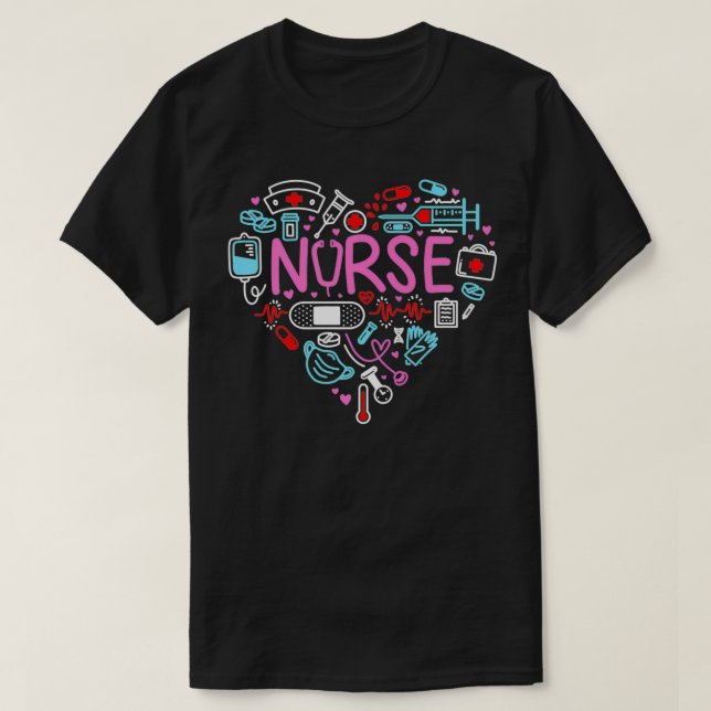 Nurse Love Nursing Student RN Life Thank You Gifts T-Shirt (Design Front)
