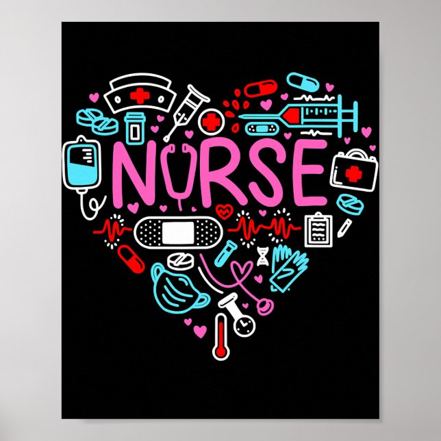 Nurse Love Nursing Student RN Life Thank You Poster (Front)