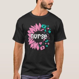 Nurse Love Nursing Student Rn Life Thank You Sunfl T-Shirt