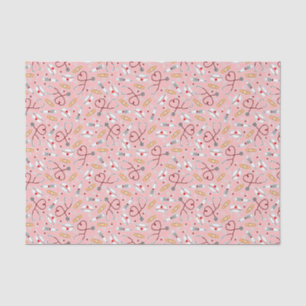 Nurse Love Print Pink Background Tissue Paper