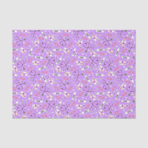 Nurse Love Print Purple Background Tissue Paper