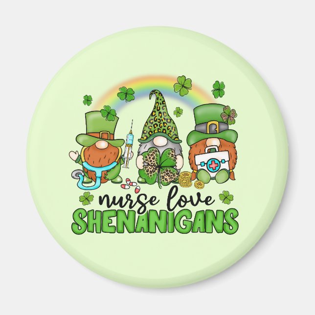 Nurse Love Shenanigans St. Patrick's Magnet (Front)