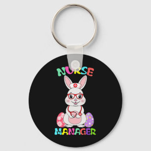 Nurse Manager Bunny Easter Day Stethoscope Gles Ra Key Ring