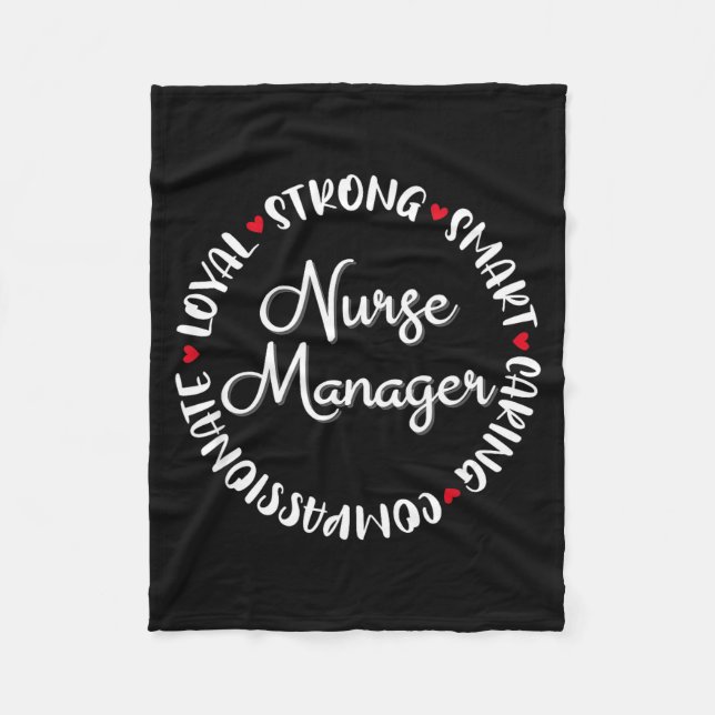 Nurse Manager Nurses Nursing Graduation Medical Lo Fleece Blanket (Front)