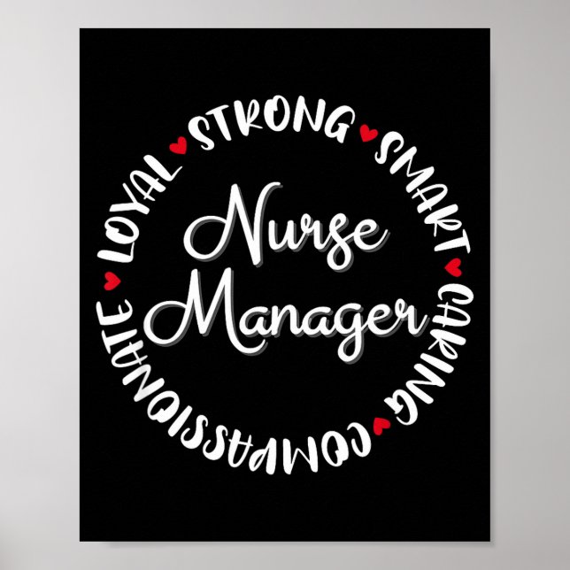 Nurse Manager Nurses Nursing Graduation Medical Lo Poster (Front)