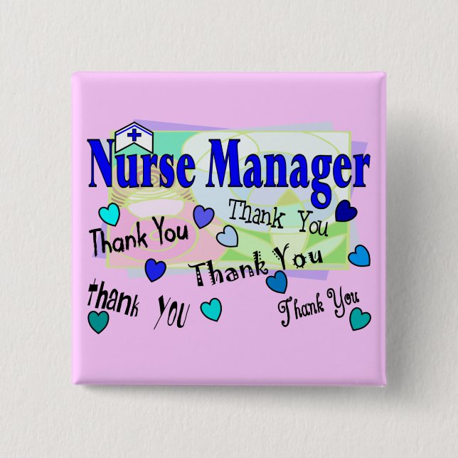 Nurse Manager THANK YOU 15 Cm Square Badge (Front)