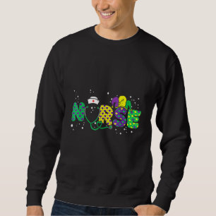 Nurse Mardi Gras Scrub Top RN ICU PACU NICU ER CNA