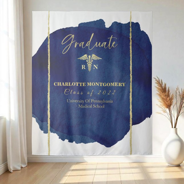 Nurse Medical Caduceus Graduation Backdrop Tapestry (Creator Uploaded)