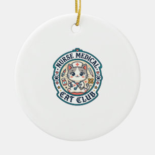 Nurse Medical Cat Funny Cat Lover Design - Nurse M Ceramic Ornament