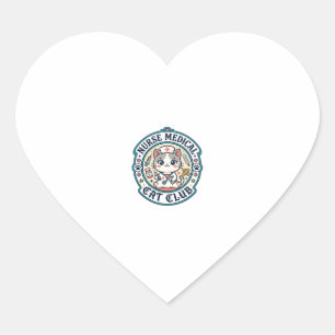 Nurse Medical Cat Funny Cat Lover Design - Nurse M Heart Sticker