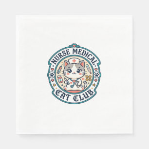 Nurse Medical Cat Funny Cat Lover Design - Nurse M Napkin