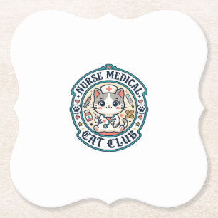 Nurse Medical Cat Funny Cat Lover Design - Nurse M Paper Coaster