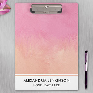 Nurse Medical Cute Pink Blush Peach Stylish Modern Clipboard