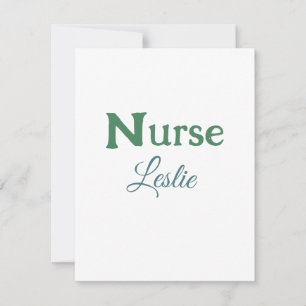 Nurse medical doctor add name text green blue sipl card