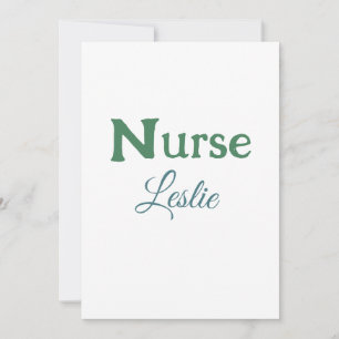 Nurse medical doctor add name text green blue sipl holiday card