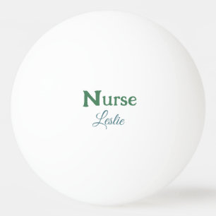 Nurse medical doctor add name text green blue sipl ping pong ball