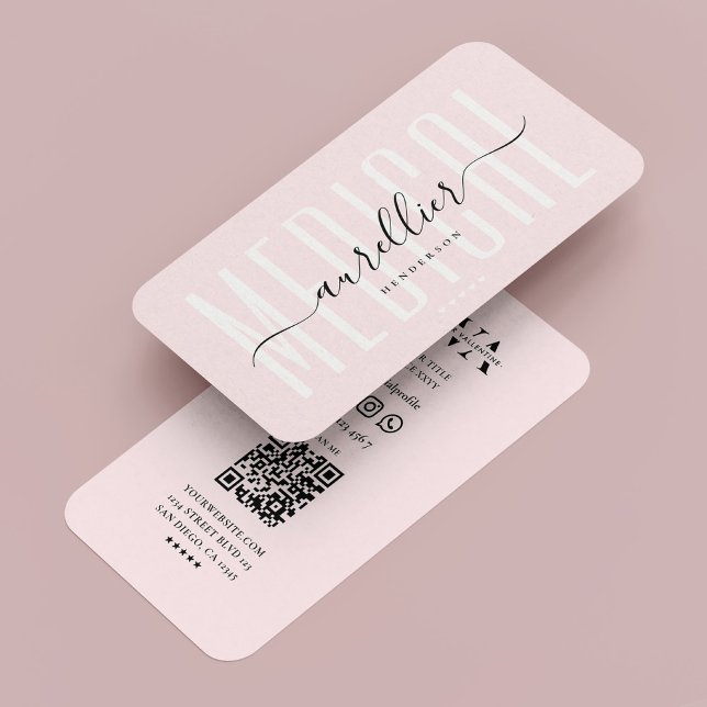 Nurse Medical Doctor Aesthetic Pink Modern Business Card (Nurse Medical Doctor Aesthetic Pink Modern Business Card
)