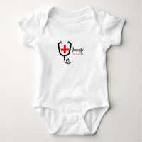 Nurse medical doctor red plus stethoscope add name