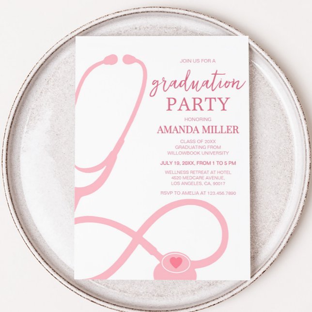 Nurse Medical Graduation Party Invitation (Nurse Graduation Party Invitation)