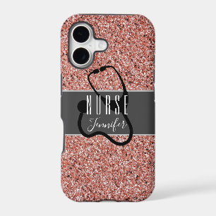 Nurse Medical Stethoscope Pink Glitter Customised