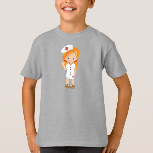 Nurse, Medicine, Doctor, Cute Girl, Orange Hair T-Shirt