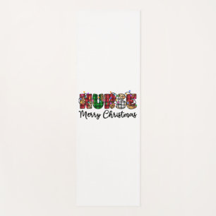 Nurse Merry Christmas Lights Leopard Print Buffalo Yoga Mat