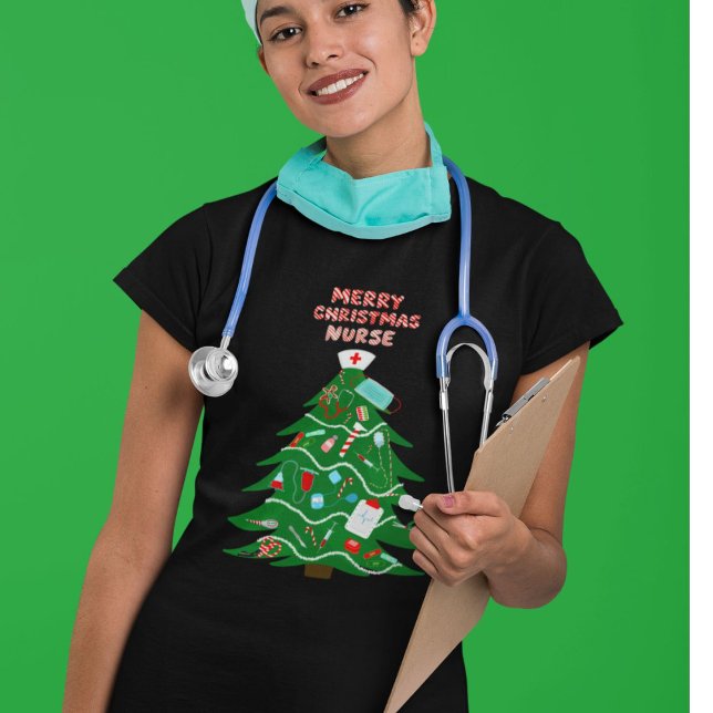 Nurse Merry Christmas Tree T-Shirt (Creator Uploaded)