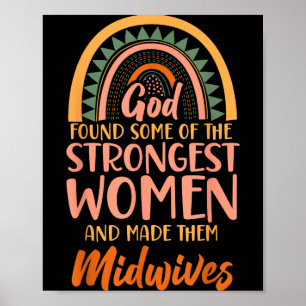 Nurse Midwife Birth Worker Faith Christian Rainbow Poster