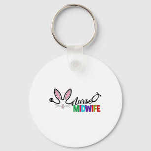 Nurse Midwife Bunny Easter Stethoscope Nursing Rab Key Ring