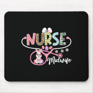 Nurse Midwife Easter Bunny Egg Stethoscope Nursing Mouse Pad