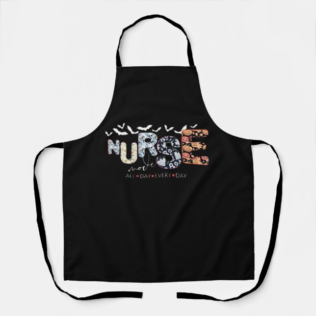 Nurse Mode All Day Every Day Halloween Design Clas Apron (Front)