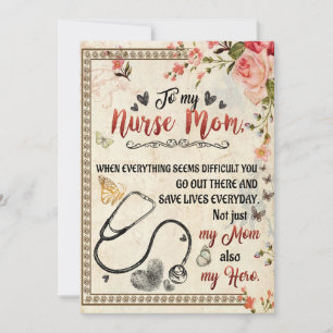 Nurse Mum Gifts   Letter To My Nurse Mum Holiday Card