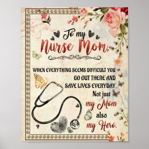 Nurse Mum Gifts   Letter To My Nurse Mum Poster