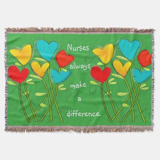 Nurse Nap Blanket Make a Difference Green (Front)