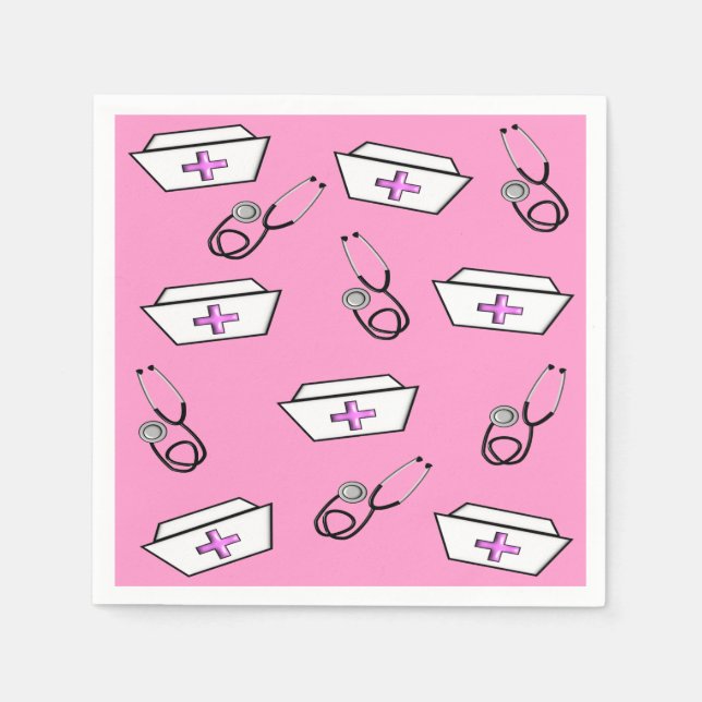 Nurse Napkins Caps and Stethoscopes (Front)