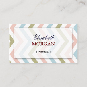 Nurse - Natural Graceful Chevron Business Card