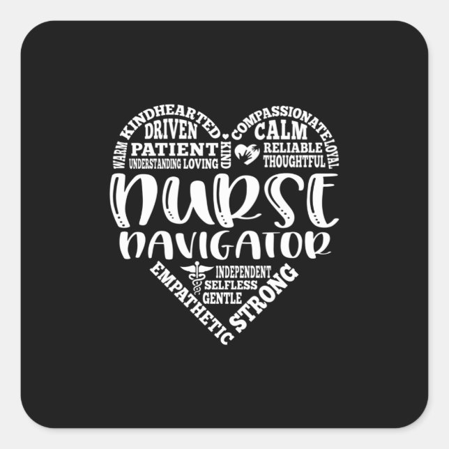 Nurse navigator, nurse appreciation square sticker (Front)