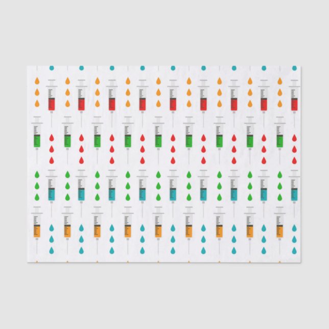 Nurse needle pattern party tissue paper (Front)