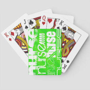 Nurse; Neon Green Stripes Playing Cards