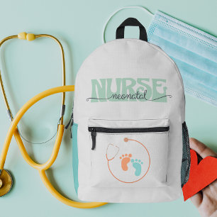 Nurse Neonatal Custom Name  Printed Backpack
