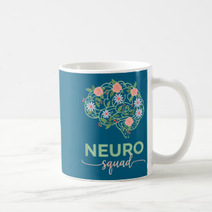 Nurse Neurology Nurse Neuro Squad Floral Brain Coffee Mug