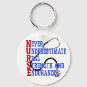 NURSE Never Underestimate Real Strength Endurance Key Ring